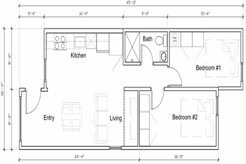 Shipping Container Home Layout Plans 40ft Shipping Container House Floor Plans With 2 Bedrooms